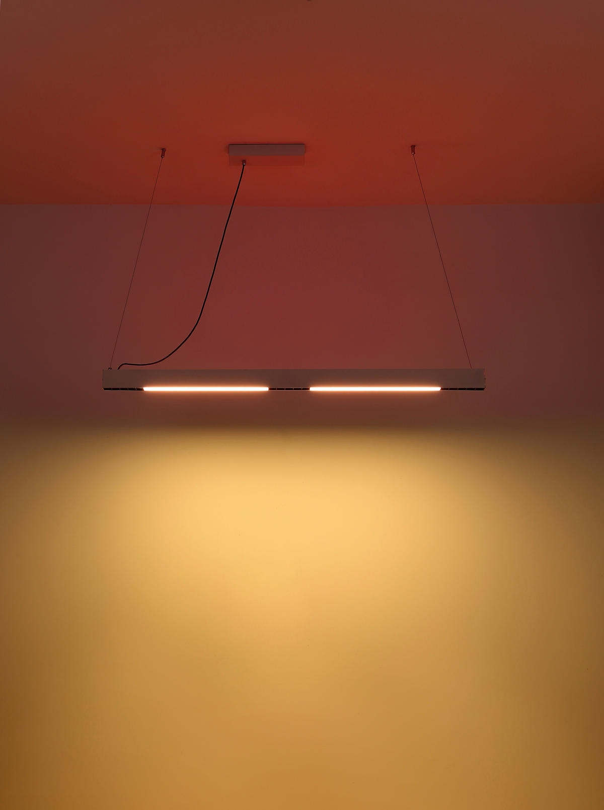 VISEČA LED-SVETILKA  Hodari //3000-6000 K// - bela, Design, kovina/umetna masa (119/7/120cm) - Globo