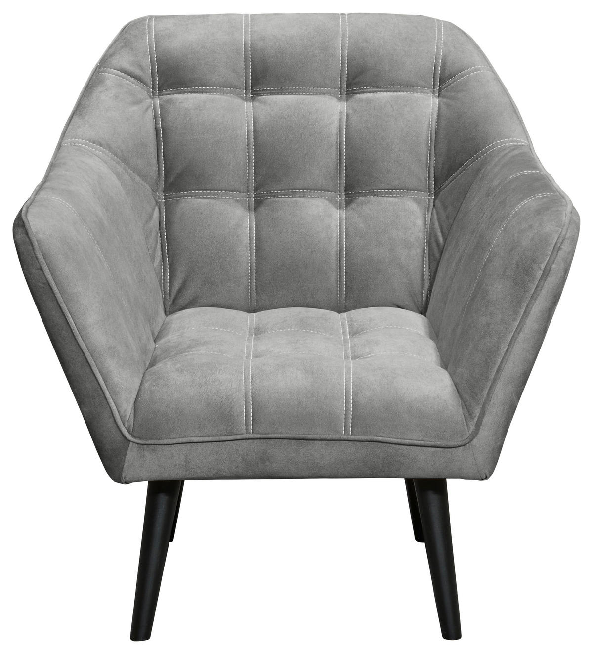 COCKTAILSESSEL Mikrovelours Grau    - Schwarz/Grau, MODERN, Holz/Textil (84/87/70cm) - MID.YOU