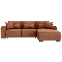 ECKSOFA Terracotta Chenille  - Terracotta/Grau, KONVENTIONELL, Kunststoff/Textil (293/205cm) - Carryhome