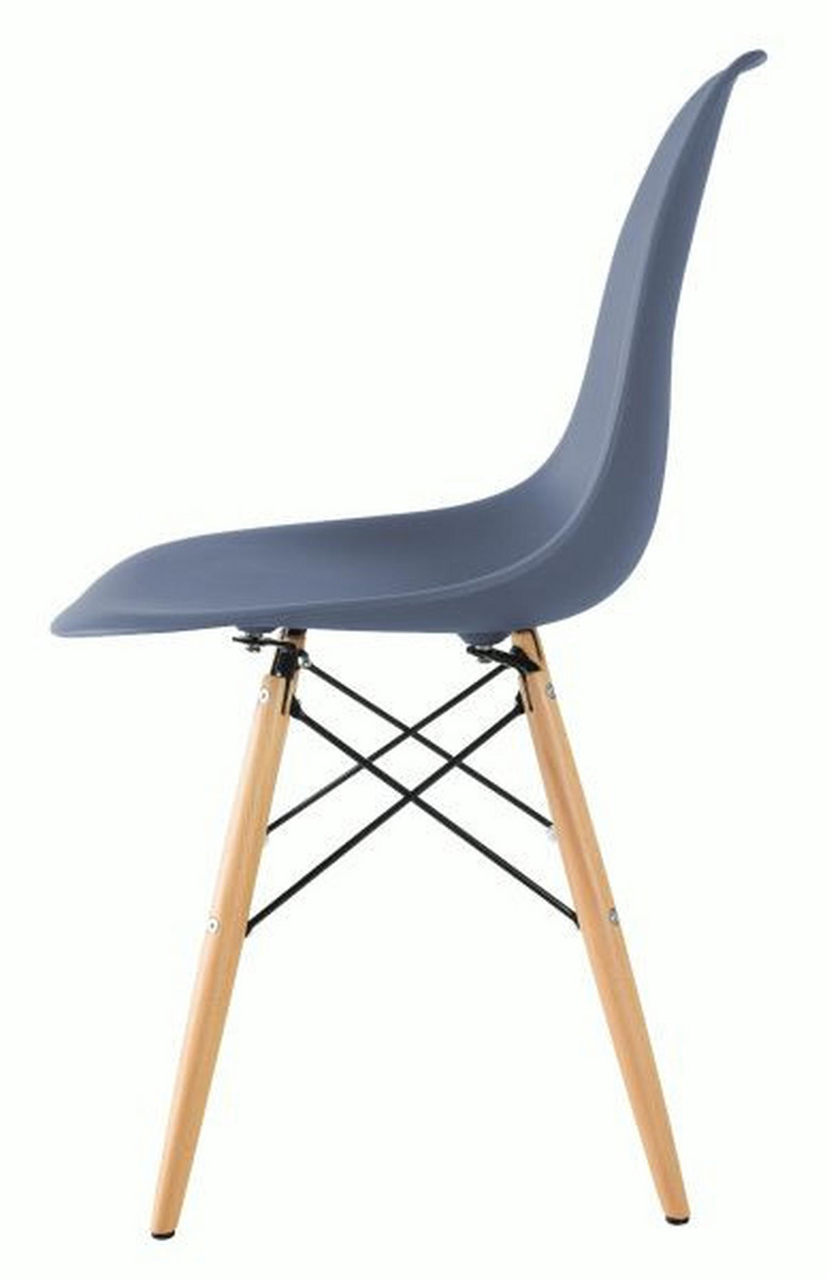 STOLICA  plava, siva  drvo, metal, plastika      - siva/plava, Design, drvo/metal (54/81/47cm) - Novel