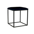 HOCKER Velours Schwarz  - Schwarz, LIFESTYLE, Textil/Metall (34/44/34cm) - Ambia Home