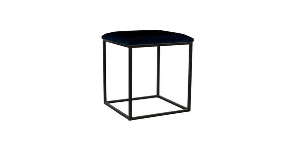 HOCKER Velours Schwarz  - Schwarz, LIFESTYLE, Textil/Metall (34/44/34cm) - Ambia Home