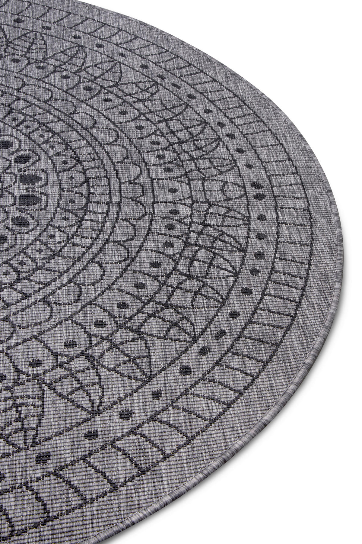 OUTDOORTEPPICH 100 cm Twin Schwarz, Grau  - Schwarz/Grau, Design, Kunststoff (100cm) - Hanse Home