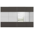 SCHWEBETÜRENSCHRANK 361/223/68 cm 4-türig Graphitfarben  - Chromfarben/Graphitfarben, Design, Glas/Holzwerkstoff (361/223/68cm) - Novel