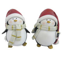 DEKOR PINGVIN - fekete/piros, Lifestyle, műanyag (9/11/6,5cm) - X-Mas