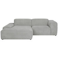 ECKSOFA HANNAH Hellgrau Cord  - Hellgrau/Schwarz, Design, Kunststoff/Textil (170/252cm) - MID.YOU