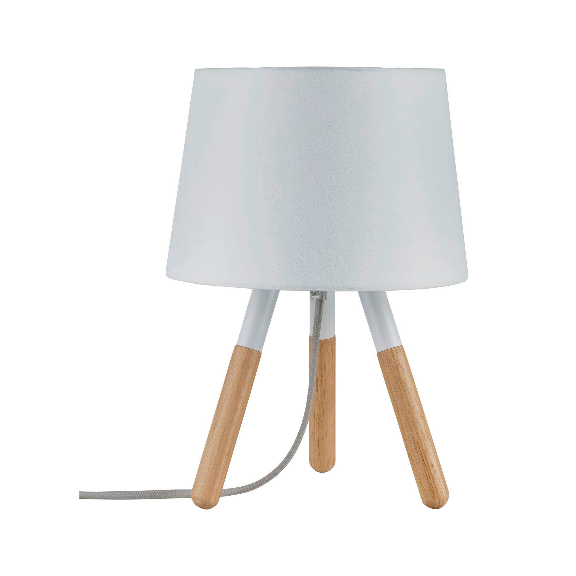 TISCHLEUCHTE 22,0/31,5 cm   - Braun/Weiß, Design, Holz/Textil (22,0/31,5cm) - Paulmann