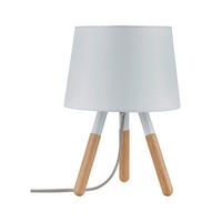 TISCHLEUCHTE 22,0/31,5 cm   - Braun/Weiß, Design, Holz/Textil (22,0/31,5cm) - Paulmann