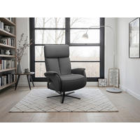 RELAXSESSEL in Leder Schwarz  - Schwarz, Basics, Leder/Metall (86/111/86cm) - Sit & More