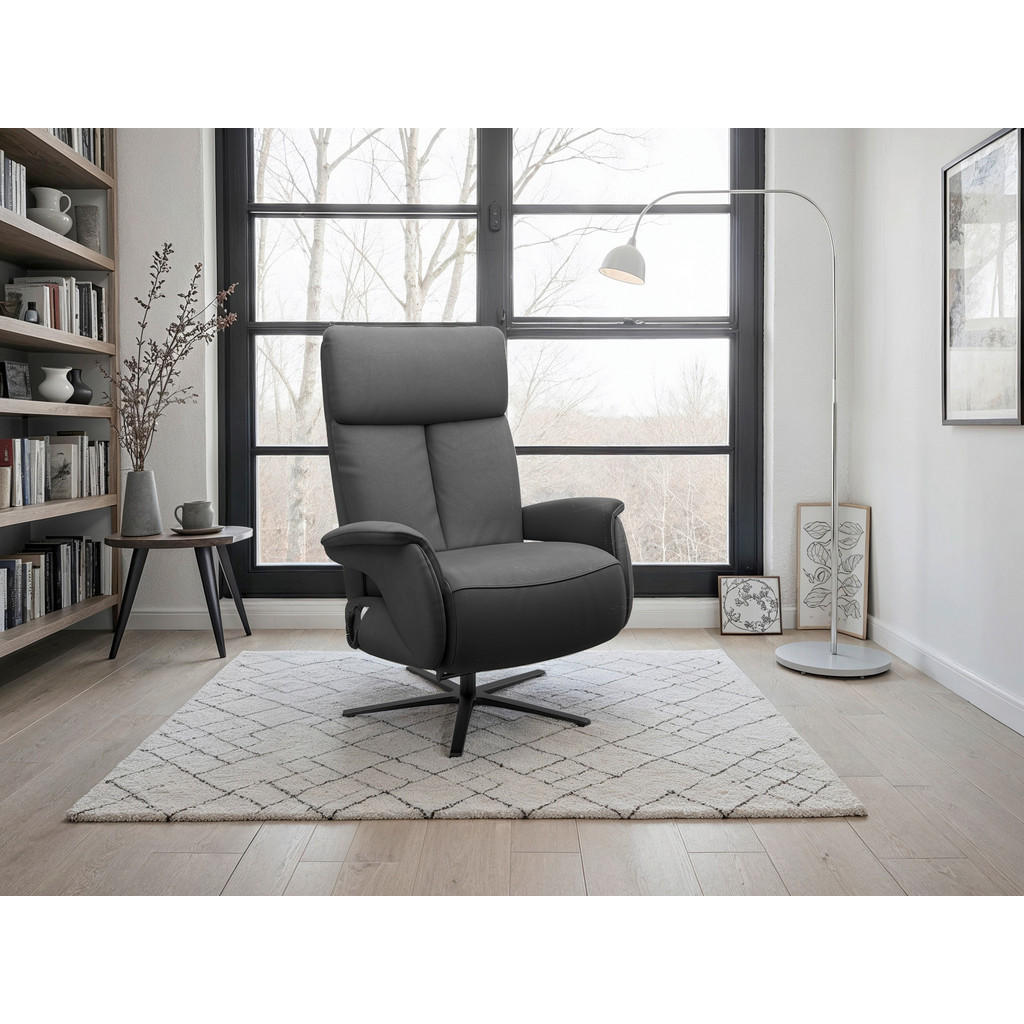 Sit & More RELAXAČNÉ KRESLO, koža, čierna