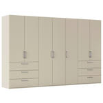 DREHTÜRENSCHRANK 350/223/61 cm,  in Champagner, 7-türig  - Edelstahlfarben/Champagner, Basics, Holzwerkstoff/Metall (350/223/61cm) - Novel