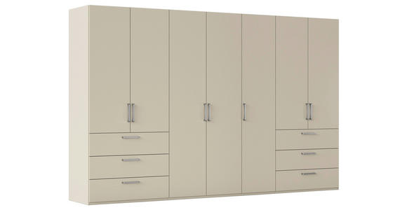 DREHTÜRENSCHRANK 350/235/61 cm,  in Champagner, 7-türig  - Edelstahlfarben/Champagner, Basics, Holzwerkstoff/Metall (350/235/61cm) - Novel