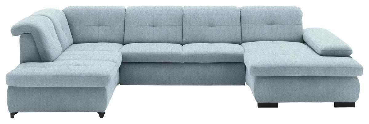 WOHNLANDSCHAFT in Webstoff Türkis  - Türkis/Schwarz, Design, Textil/Metall (210/337/174cm) - Beldomo Style