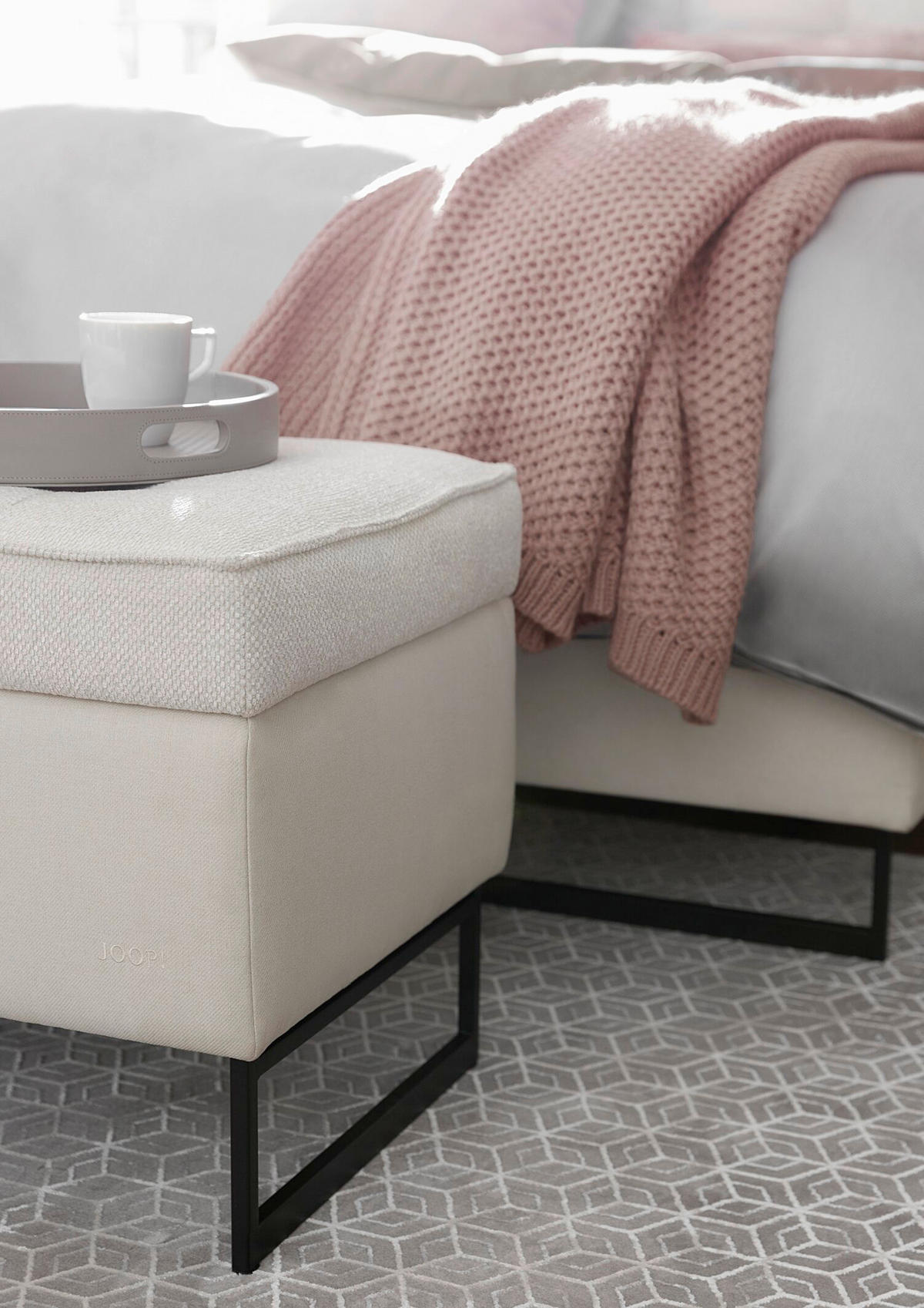 BOXSPRINGBETT 180/200 cm  in Beige  - Beige/Schwarz, Design, Textil/Metall (180/200cm) - Joop!