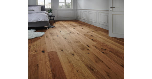 Parkett PARKETTBODEN Eiche per m² - Eichefarben, KONVENTIONELL, Holz (220/18,5/1,3cm) - Ambiente