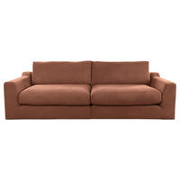 BIGSOFA in Cord Kupferfarben  - Schwarz/Kupferfarben, Design, Kunststoff/Textil (276/90/109cm) - home24