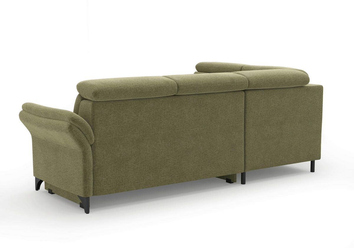ECKSOFA GLENDALE E in Flachgewebe Hellgrün  193/247 cm  - Schwarz/Hellgrün, KONVENTIONELL, Textil/Metall (193/247cm) - Sit & More
