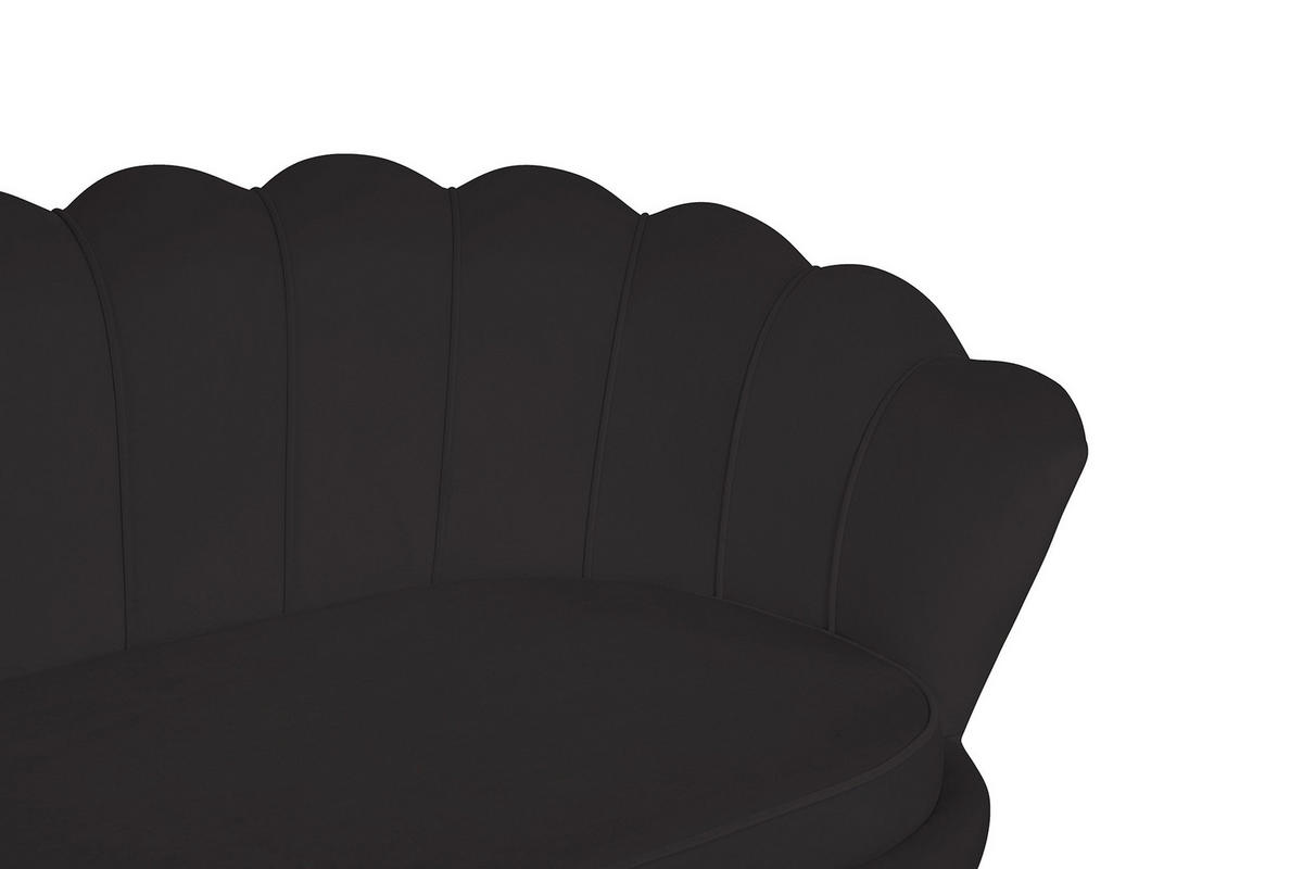 3-SITZER-SOFA in Samt Schwarz  - Goldfarben/Schwarz, MODERN, Textil/Metall (180/78/76cm) - Livetastic