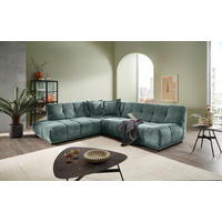 ECKSOFA Chenille Türkis  - Türkis/Schwarz, Modern, Kunststoff/Textil (250/284cm) - Livetastic