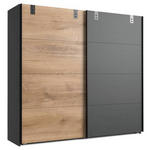 SCHWEBETÜRENSCHRANK  in Graphitfarben, Eichefarben  - Eichefarben/Graphitfarben, LIFESTYLE, Holzwerkstoff/Metall (225/210/65cm) - Carryhome