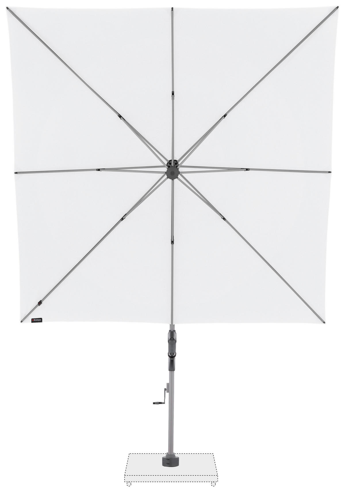 AMPELSCHIRM 275 cm Weiß  - Silberfarben/Alufarben, KONVENTIONELL, Textil/Metall (275/263cm) - KNIRPS