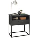 NACHTKÄSTCHEN 60/65/39 cm  in Graphitfarben  - Schwarz/Graphitfarben, Design, Holzwerkstoff/Kunststoff (60/65/39cm) - Carryhome