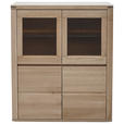 HIGHBOARD Alteiche 118/140/38 cm - Alteiche/Grau, KONVENTIONELL, Glas/Holz (118/140/38cm) - Voleo