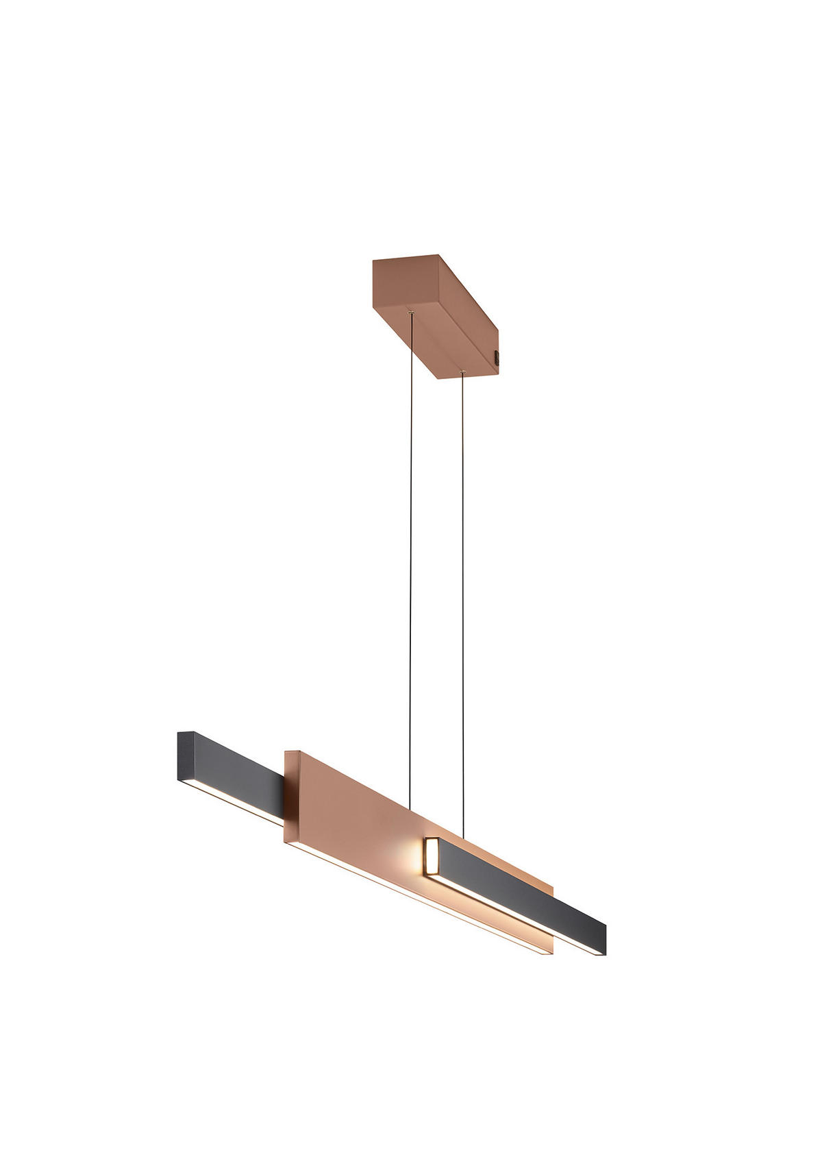 LED-PENDELLEUCHTE 190,5/6/174 cm  - Schwarz/Cappuccino, Design, Metall (190,5/6/174cm) - Musterring