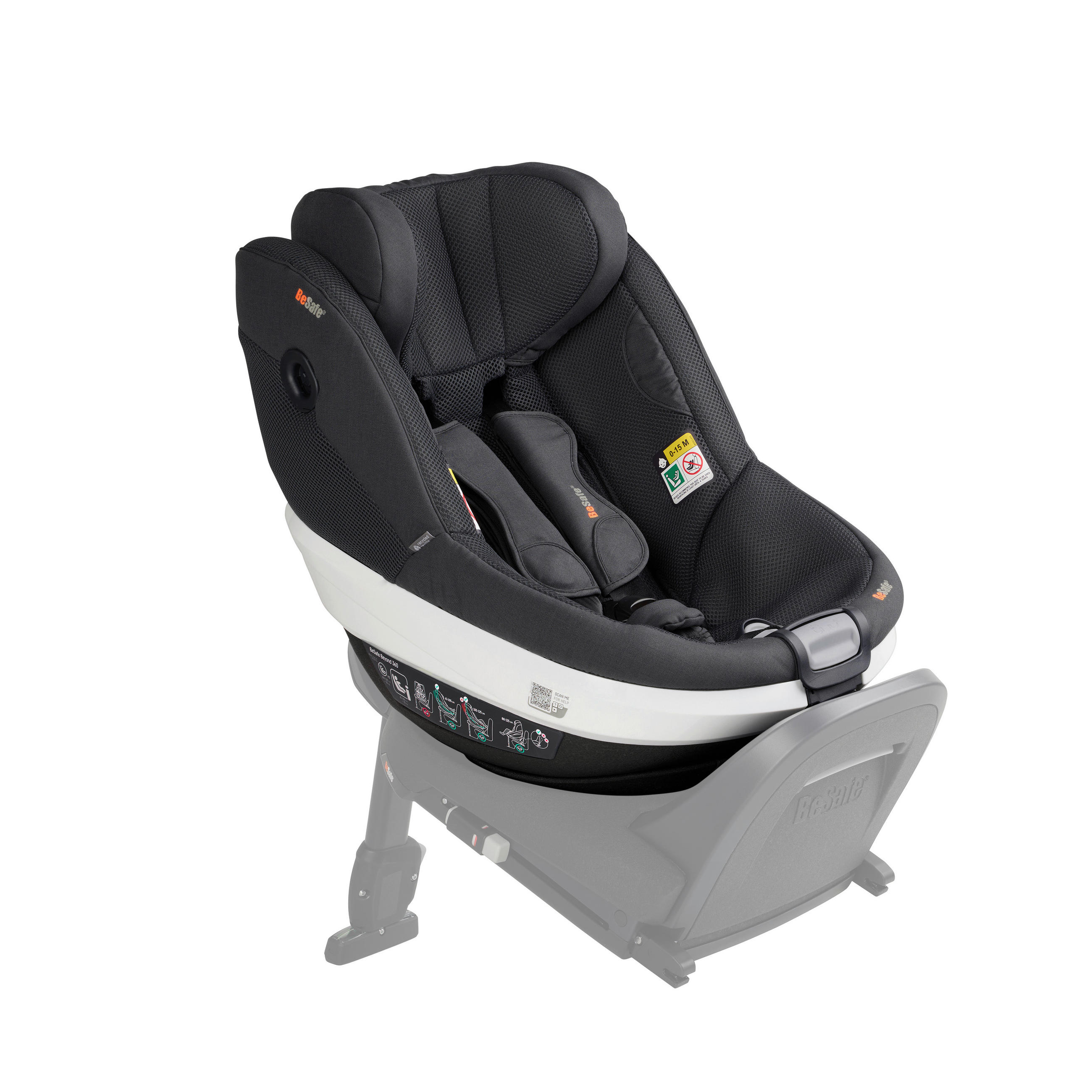 DJEČJA AUTOSJEDALICA Beyond 360 - tamno siva, Basics, tekstil (67/44cm) - Besafe