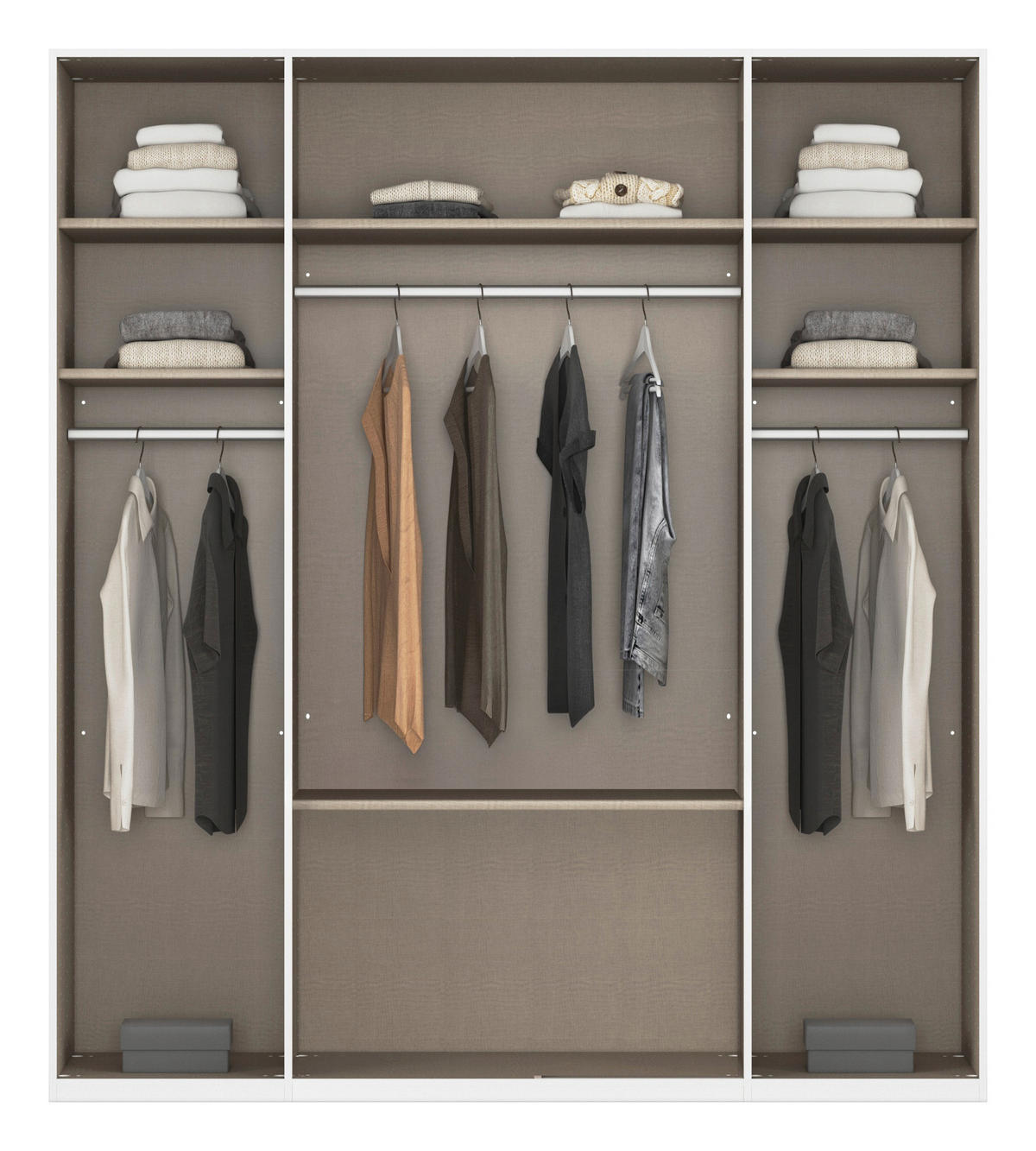 DREHTÜRENSCHRANK 201/223/61 cm,  in Champagner, 4-türig  - Edelstahlfarben/Champagner, Basics, Holzwerkstoff/Metall (201/223/61cm) - Novel