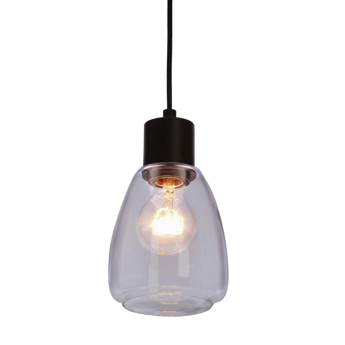 PENDELLEUCHTE 12/12/120 cm  - Transparent/Schwarz, KONVENTIONELL, Metall (12/12/120cm)