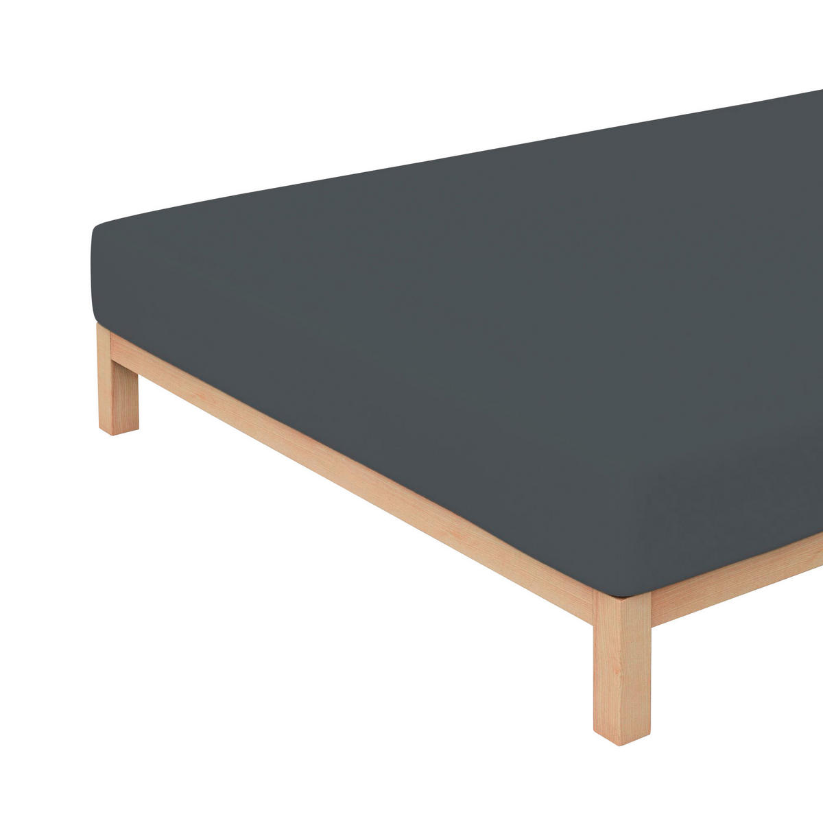 SPANNLEINTUCH 180-200/200-220 cm Jersey  - Dunkelgrau, Basics, Textil (180-200/200-220cm) - Schlafgut