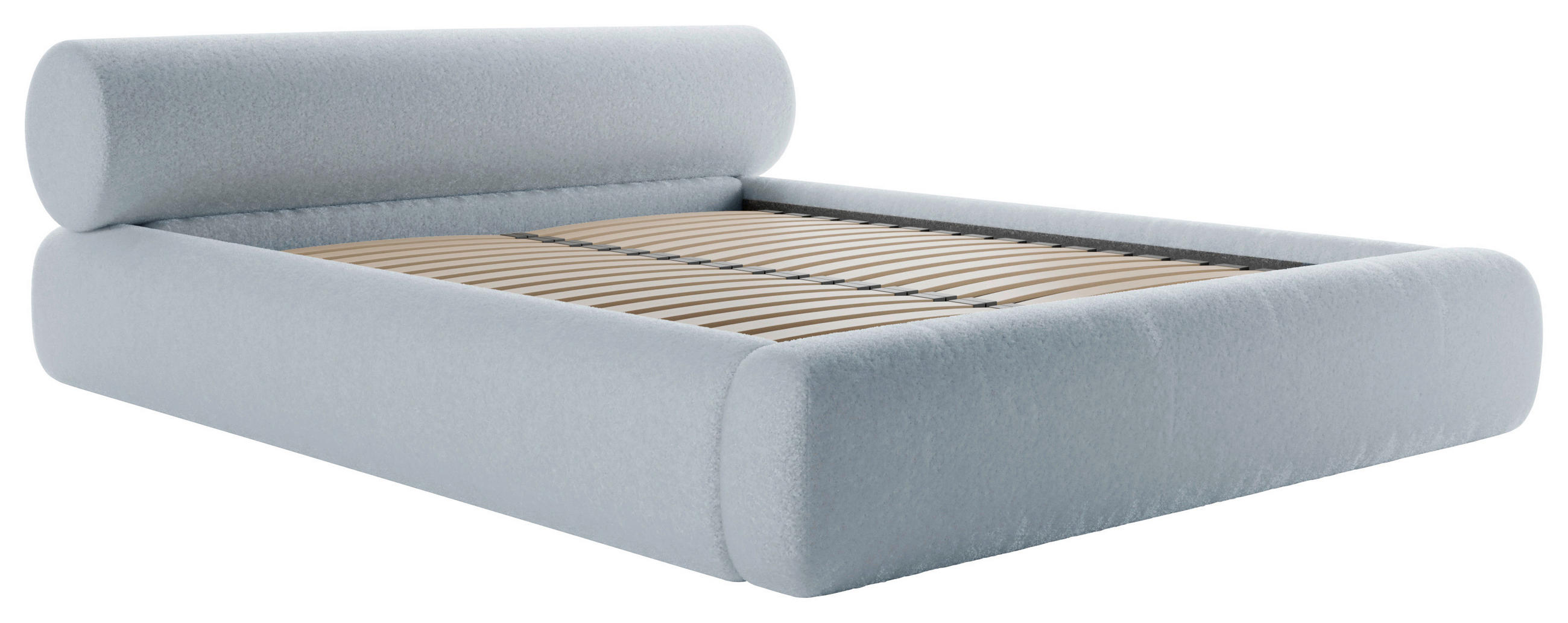 POLSTERBETT 140/200 cm,  in Hellgrau, Lattenrost, Bettkasten,  - Hellgrau/Schwarz, Design, Holz/Textil (140/200cm) - Chameo