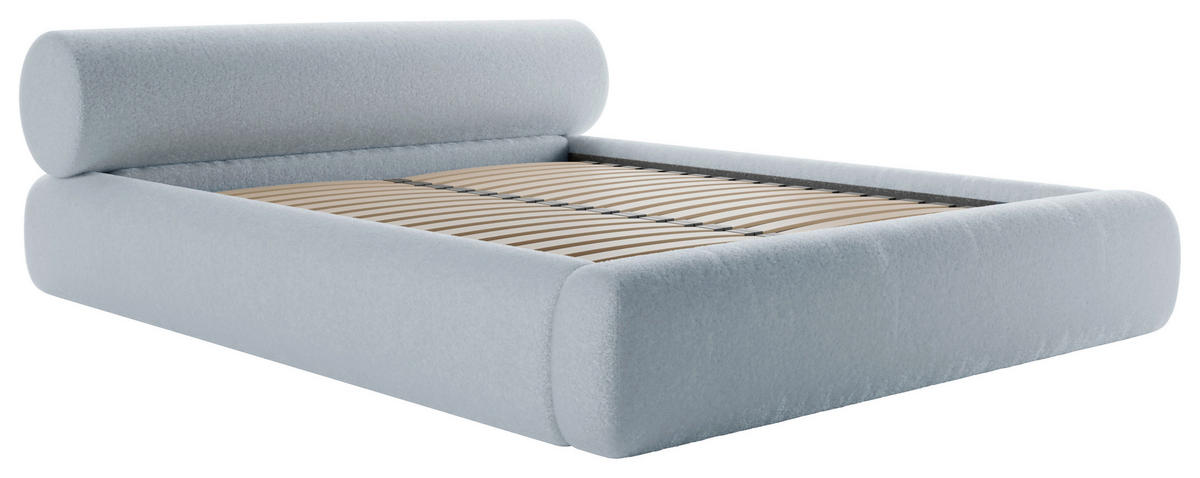 POLSTERBETT 160/200 cm,  in Hellgrau, Lattenrost, Bettkasten,  - Hellgrau/Schwarz, Design, Holz/Textil (160/200cm) - Chameo