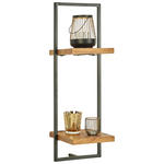 WANDREGAL 25/75/25 cm  - Schwarz/Akaziefarben, Trend, Holz/Metall (25/75/25cm) - Landscape