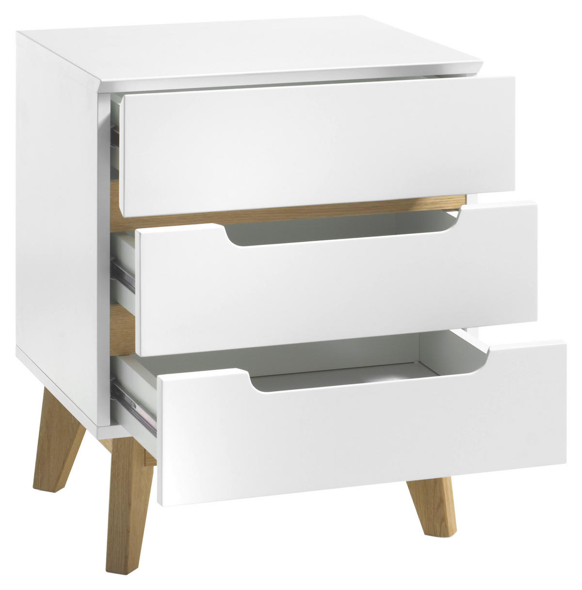 NACHTSCHRANK 48/60/40 cm Asteiche  - Eichefarben/Weiß, Design, Holz/Holzwerkstoff (48/60/40cm)