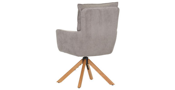 ARMLEHNSTUHL  Stoffauswahl, Sitzfläche 360° drehbar, automatische Rückholfunktion Cord  - Taupe/Eichefarben, Design, Holz/Textil (60/95/62cm) - Novel