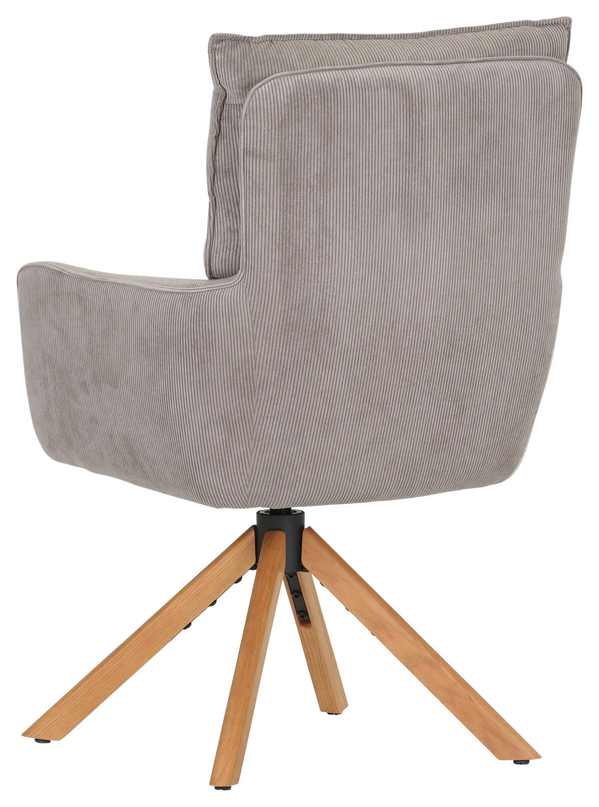 ARMLEHNSTUHL  Stoffauswahl, Sitzfläche 360° drehbar, automatische Rückholfunktion Cord  - Taupe/Eichefarben, Design, Holz/Textil (60/95/62cm) - Novel