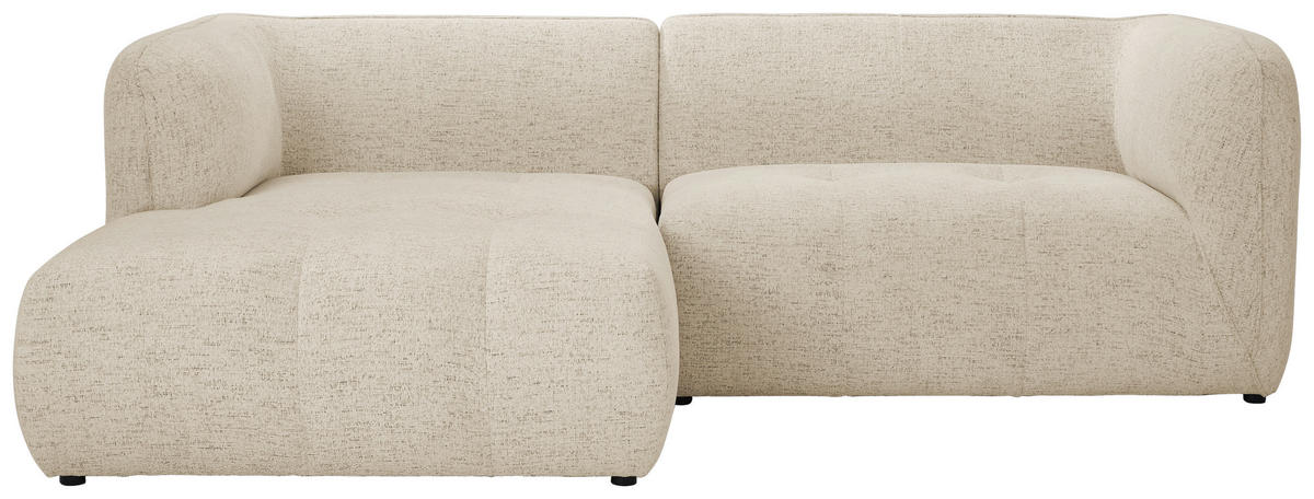 ECKSOFA in Chenille Sandfarben  - Sandfarben/Schwarz, Konventionell, Kunststoff/Textil (164/255cm) - MID.YOU