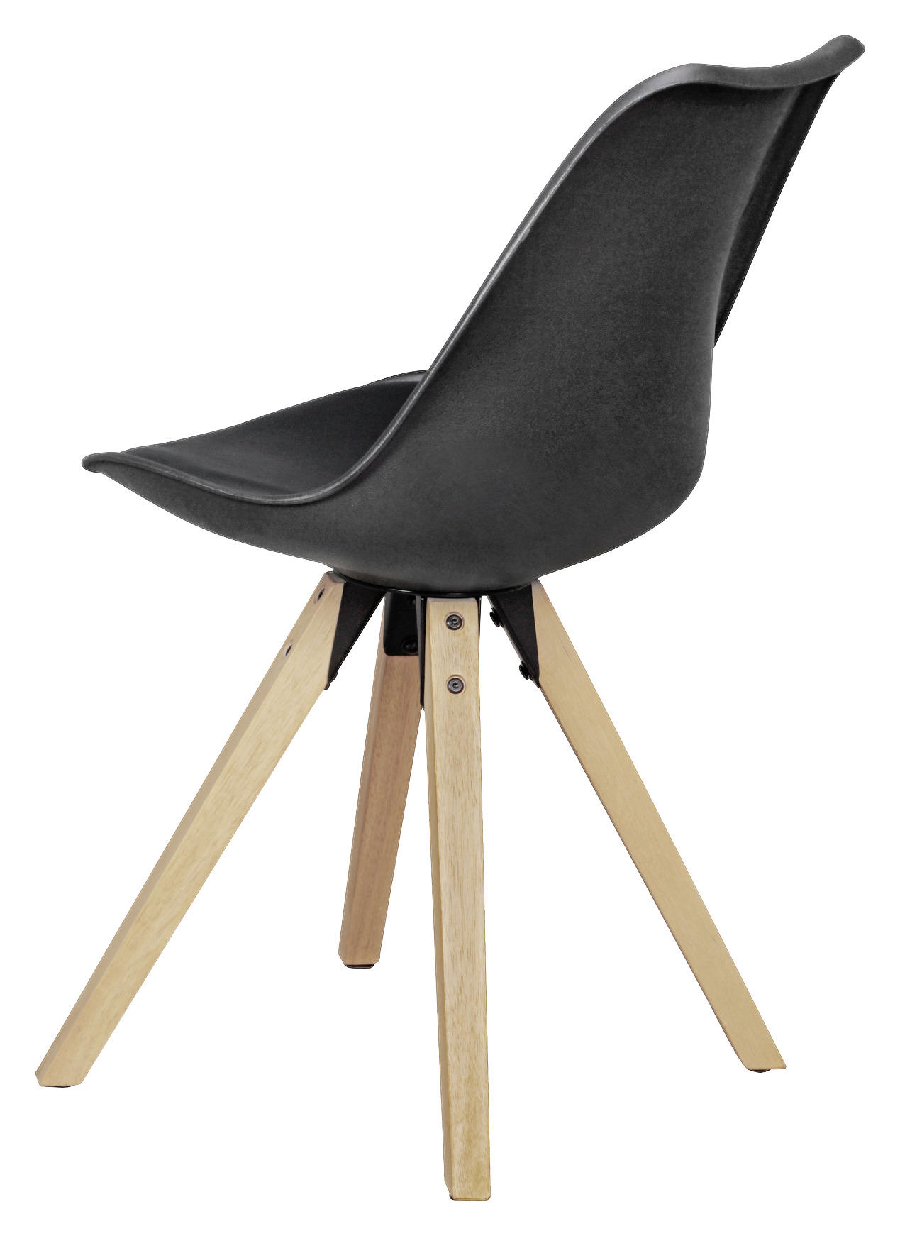 Thumbnail - Mid.you Stuhl-Set, Schwarz, Holz, Kunststoff, Textil, Kautschukholz, massiv, konisch, 48x89x48 cm, Esszimmer, Stühle, Es...