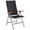 GARTENKLAPPSESSEL Edelstahl Schwarz, Edelstahlfarben  - Edelstahlfarben/Schwarz, Design, Holz/Textil (60/112/73cm)