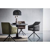 ARMLEHNSTUHL  in Eisen Mikrofaser  - Schwarz/Braun, MODERN, Holz/Textil (61/91/58cm) - Livetastic