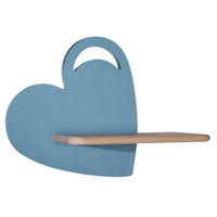 VÄGGLAMPA FÖR BARN Heart 36/12/26 cm   - ljusblå, Klassisk, metall/trämaterial (36/12/26cm)