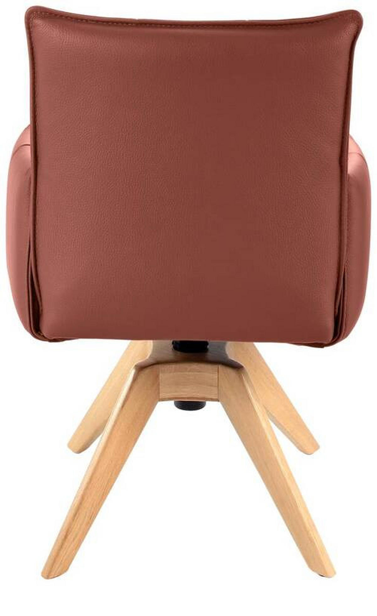 ARMLEHNSTUHL  in Echtleder pigmentiert  - Eichefarben/Terracotta, Design, Leder/Holz (86/57/65cm) - Valnatura