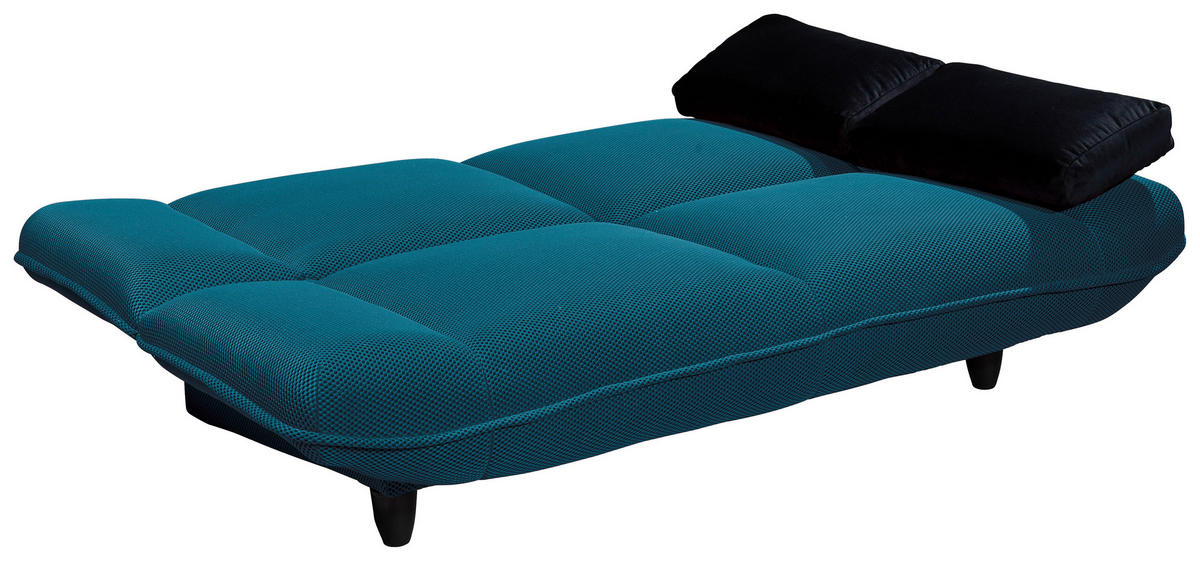 SCHLAFSOFA in Webstoff Petrol  - Petrol/Schwarz, Konventionell, Kunststoff/Textil (200/88/90cm) - MID.YOU