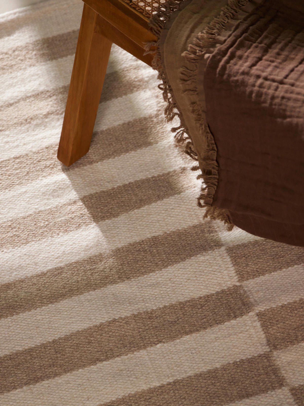 HANDWEBTEPPICH 160/230 cm Vika Weiß, Beige rechteckig  - Beige/Weiß, Basics, Textil (160/230cm) - Hanse Home
