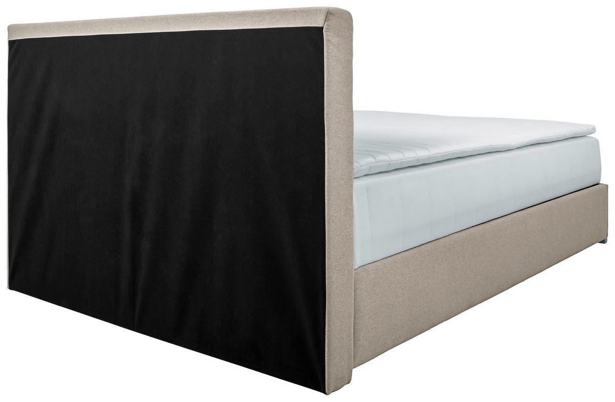 BOXBETT 90/200 cm  in Sandfarben  - Sandfarben/Chromfarben, Konventionell, Kunststoff/Textil (90/200cm) - Carryhome