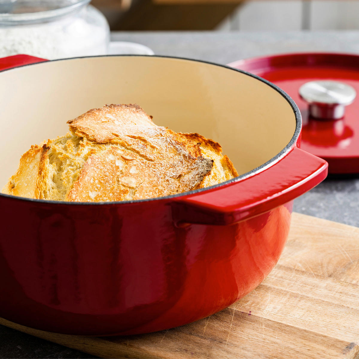 BRÄTER Cast Iron  - Rot/Creme, Basics, Metall (5.2l) - Kitchenaid
