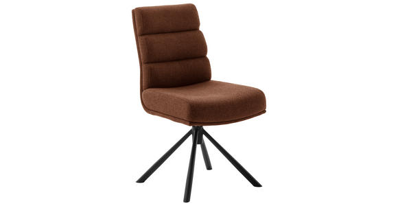 STUHL in Stahl Webstoff Metall, Textil - Rostfarben/Schwarz, Design, Textil/Metall (47/90/64cm) - Dieter Knoll