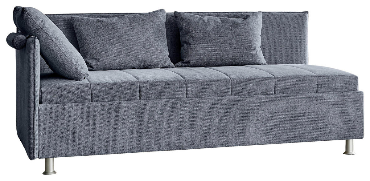 POLSTERLIEGE Flachgewebe Graublau  - Graublau/Alufarben, KONVENTIONELL, Holz/Holzwerkstoff (100/200cm) - Beldomo - Sleep